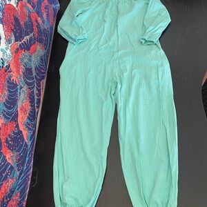 Teal Long Sleeve Jumpsuit